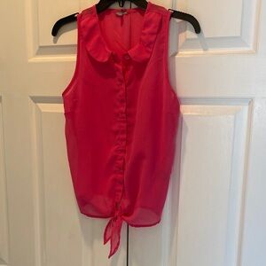Charlotte Russe Vibrant Pink Sleeveless Blouse